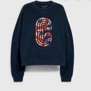 Coach X Kaffe Fassett Navy Sweatshirt with Logo